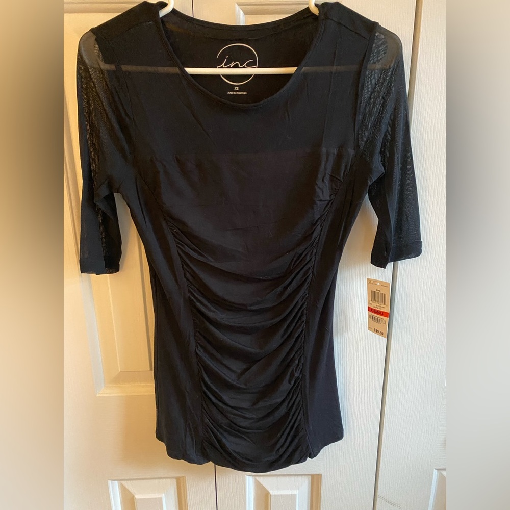 NWT Black 3/4 Sleeve Top by INC